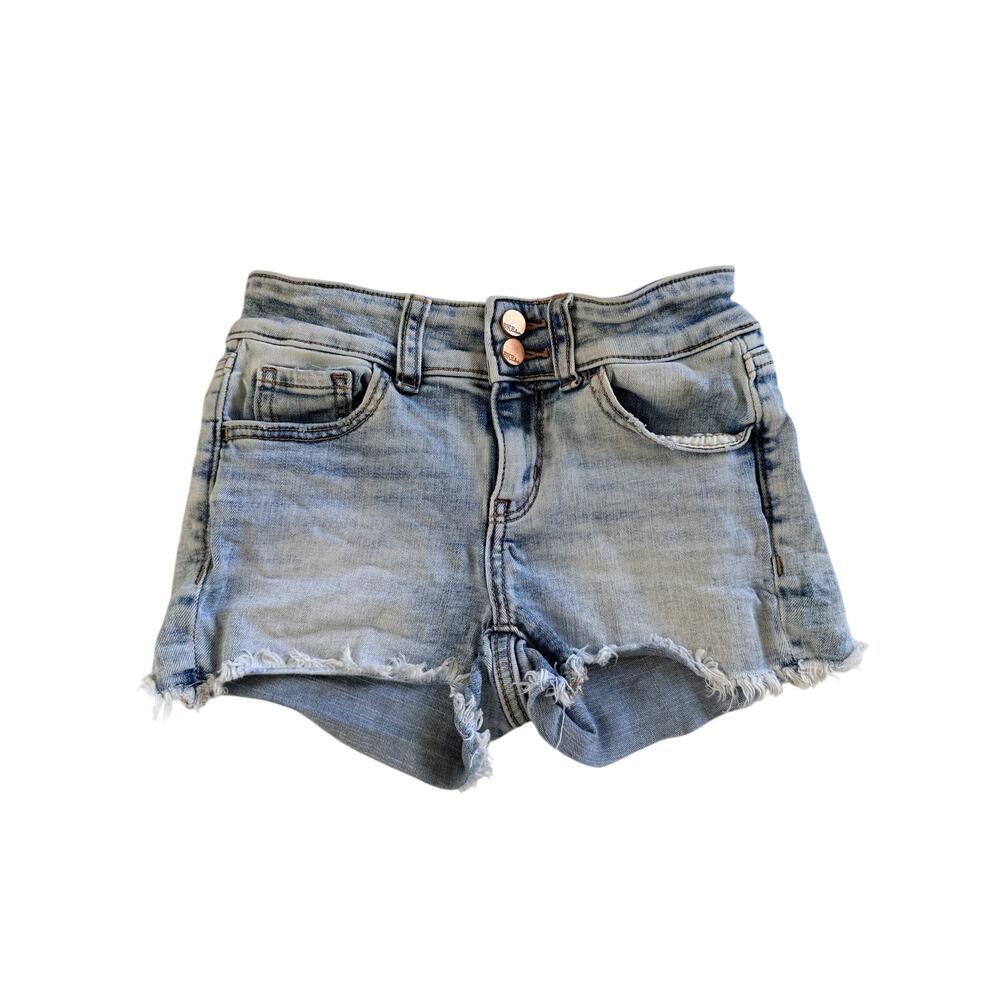BKE Girls Raw Hem Denim Shorts - Adjustable Waist